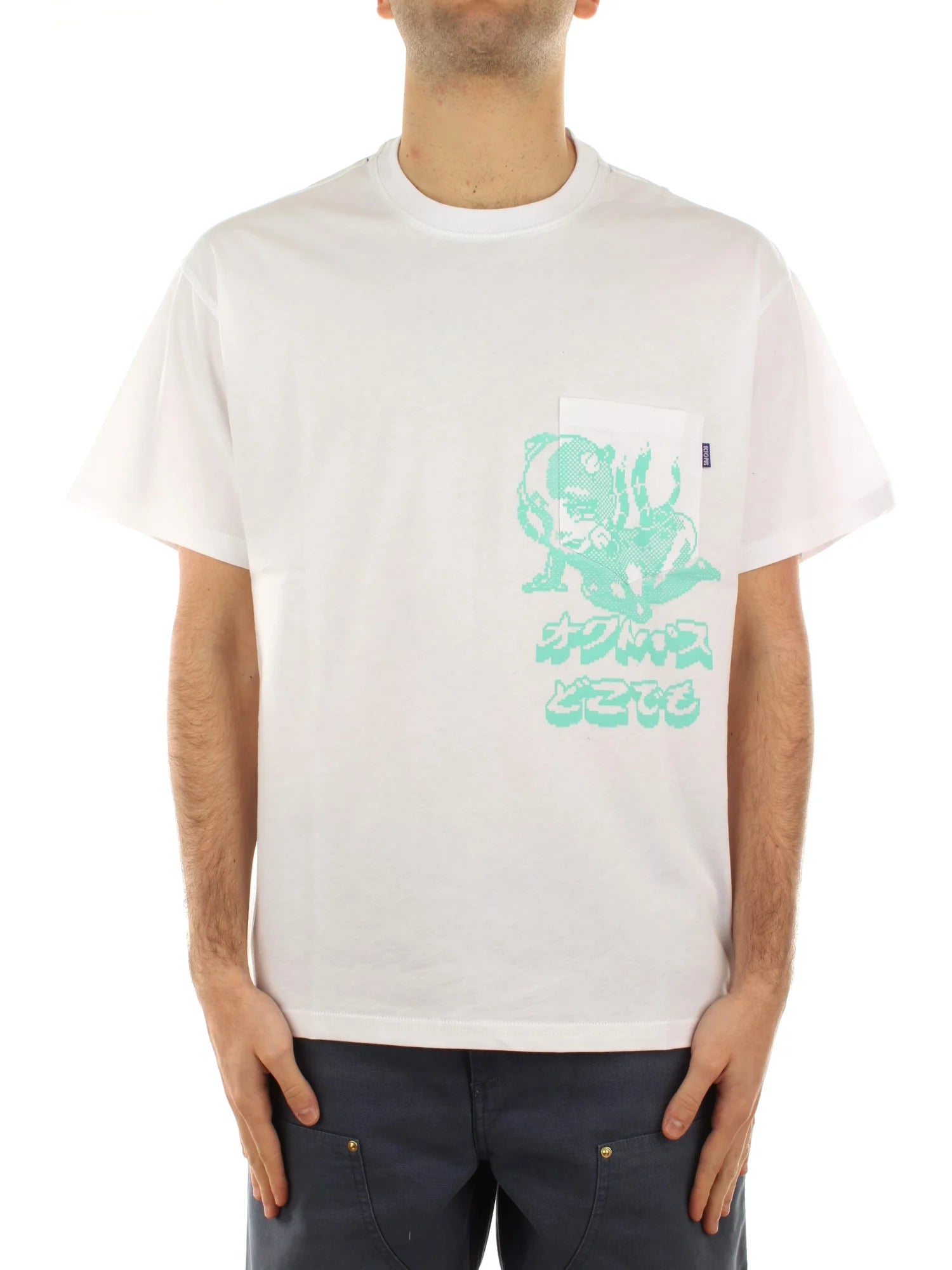 Octopus uomo t-shirt Purity Pocket 25SOTS72 bianco