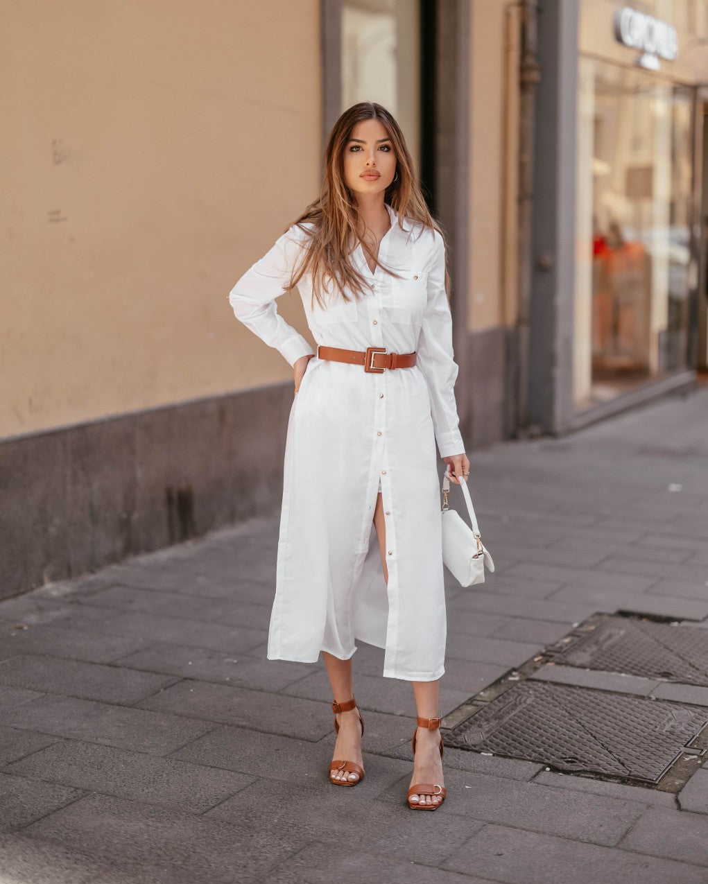 Only donna abito Willon Life Shirt 15342260 White