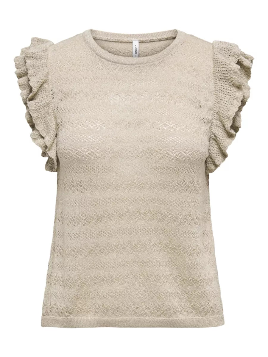 Only donna t-shirt Aga Glitter 15344402 Feather Gray