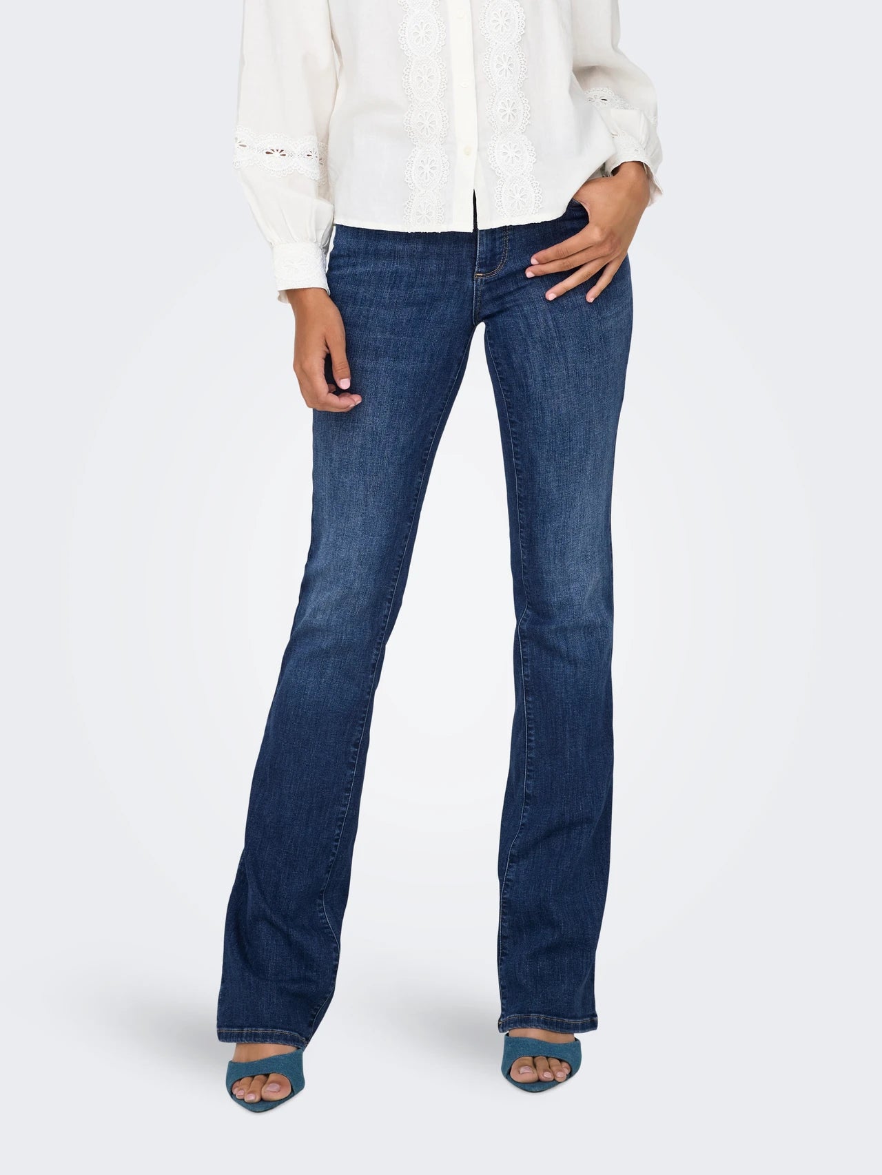 Only donna jeans Ann Mid Flared 15337824 Dark Blue