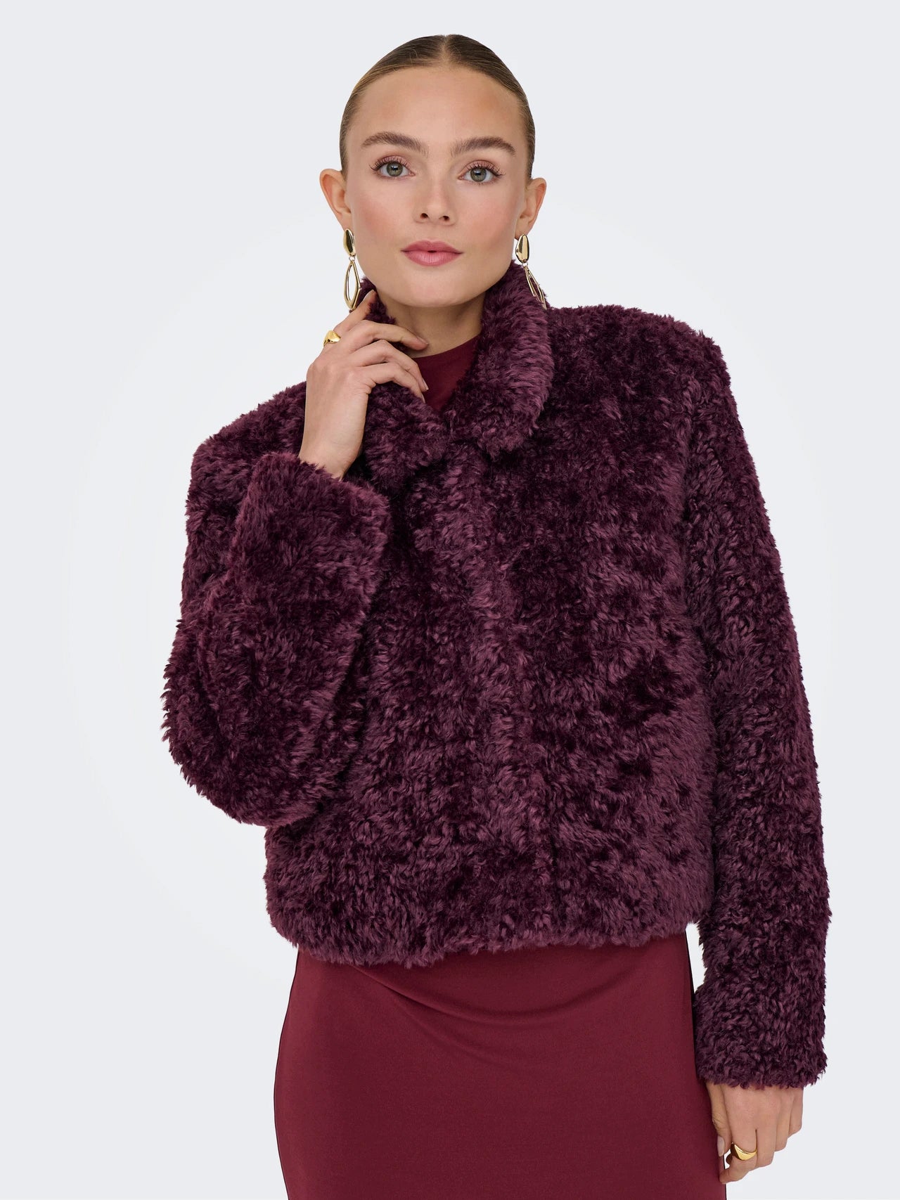 Only donna giubbino Ginny Short Teddy 15352795 Wine