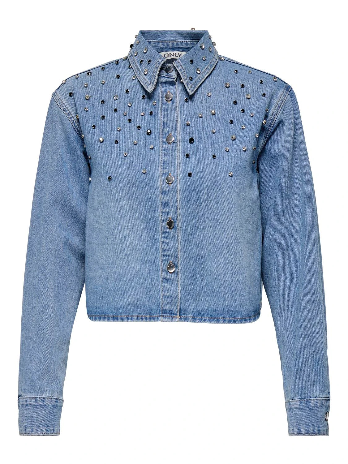 Only donna camicia Maggie Rhinestone 15341749 denim