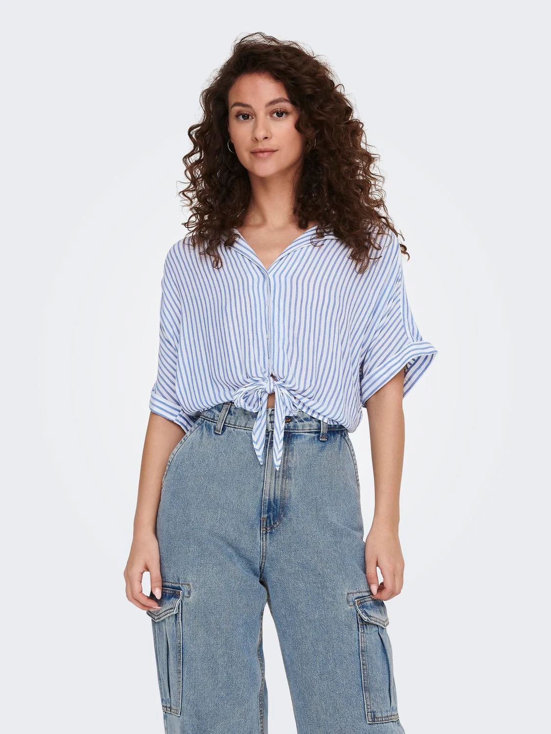 Only donna camicia Paula Life 15281497 Blue Stripes