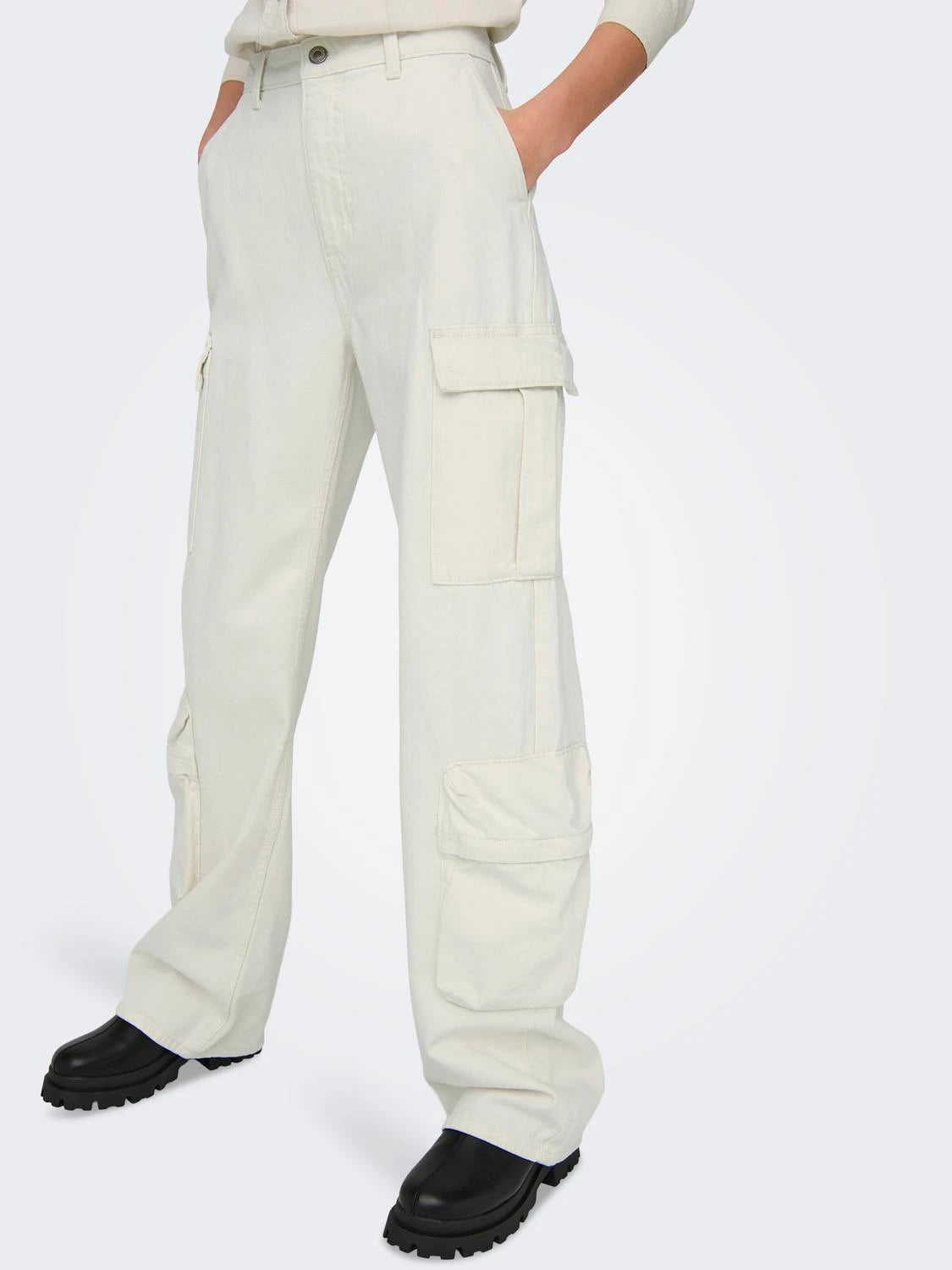 Only donna jeans Ringo Wide box cargo 15311276 colore Ecru
