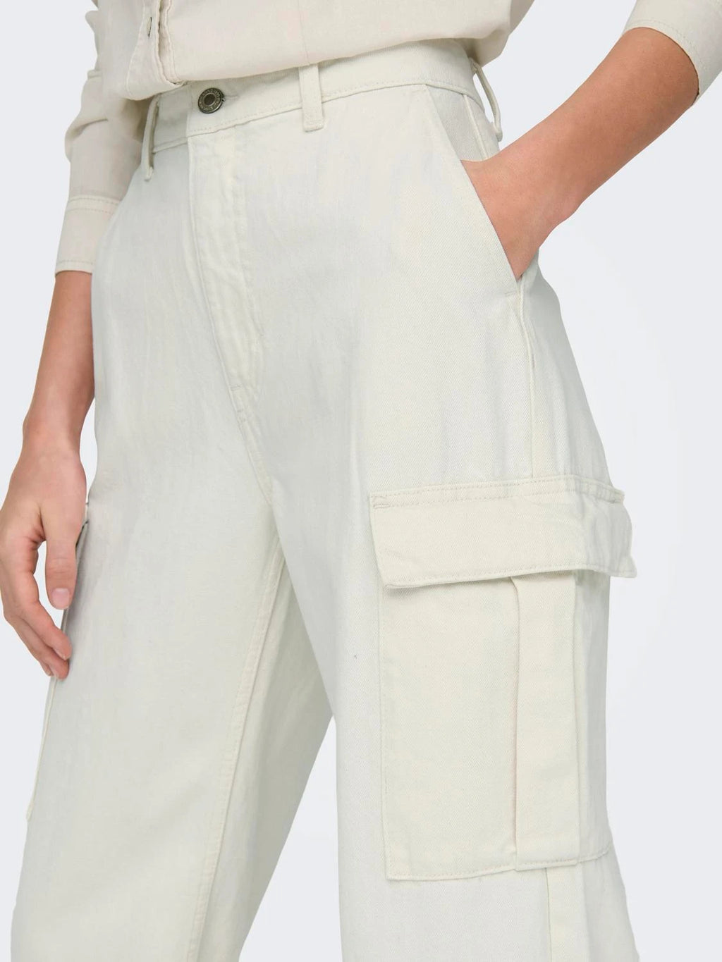 Only donna jeans Ringo Wide box cargo 15311276 colore Ecru