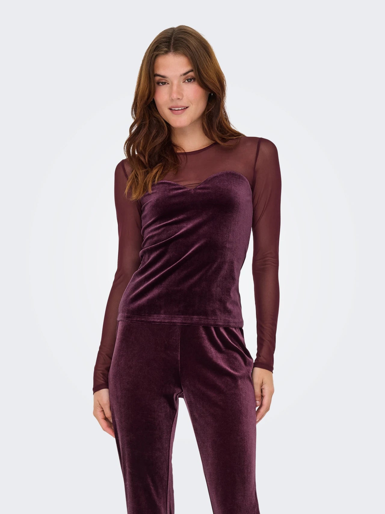 Only donna t-shirt Smooth Mesh 15360668 Winetasting