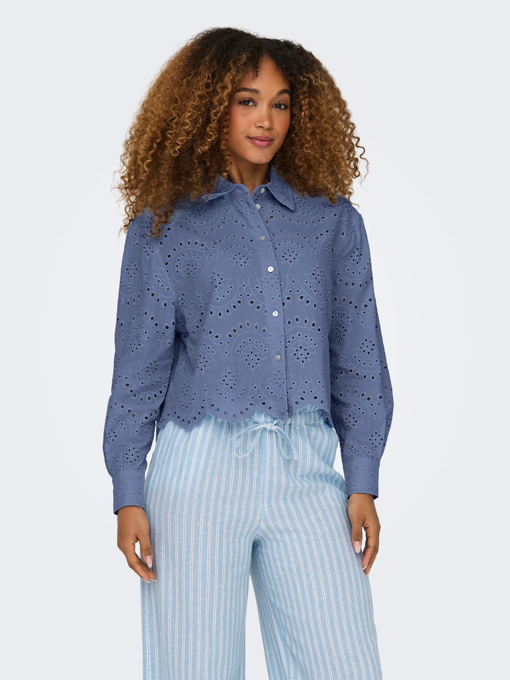 Only donna camicia Valais noose 15269568 Blue Indigo