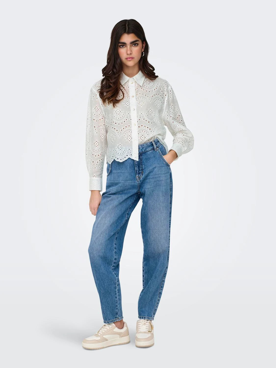 Only donna camicia Valais noos 15269568 Cloud Dancer
