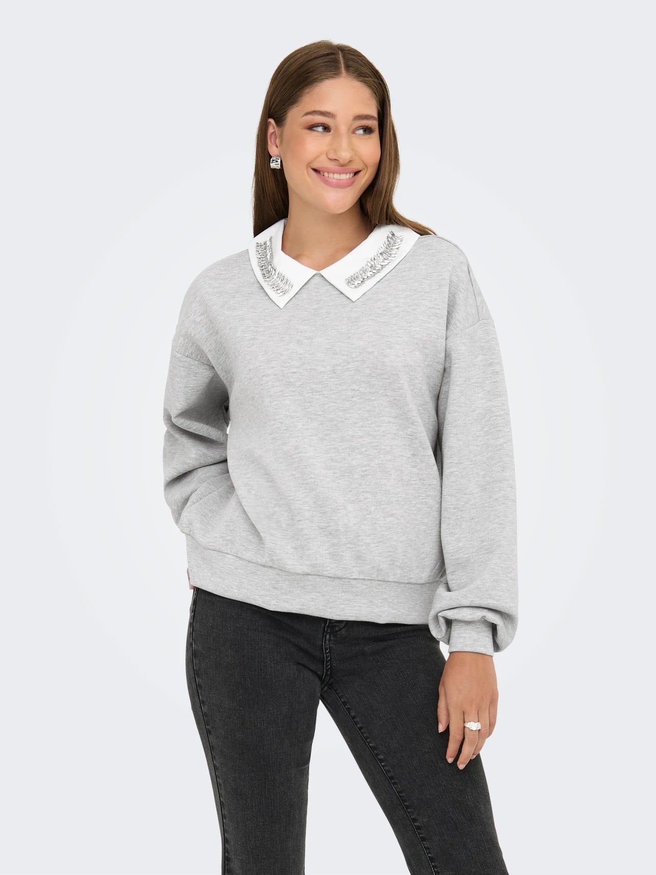 Only donna felpa Willow 15356097 Light Grey Melange