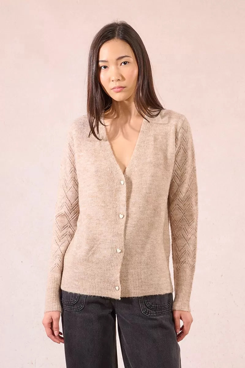 Molly Bracken donna cardigan LA1423DN beige