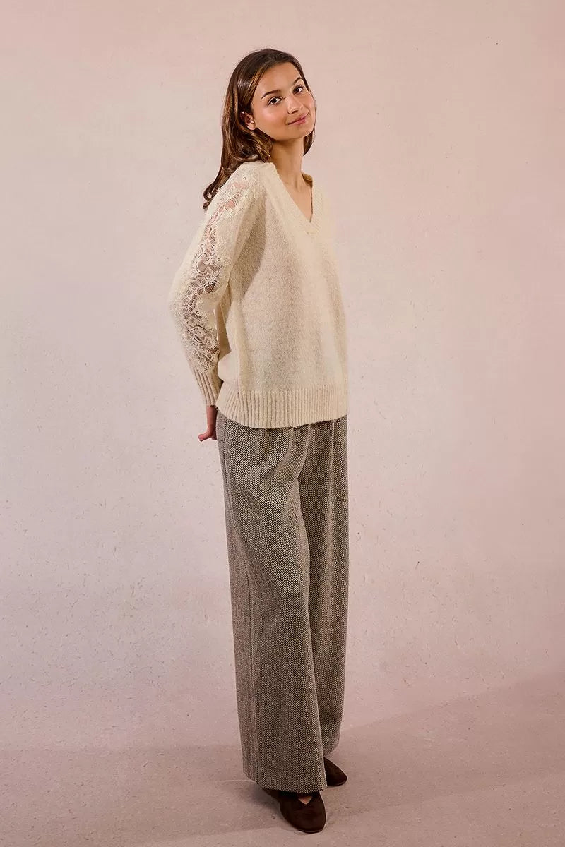 Molly Bracken donna maglia E1740DN cream