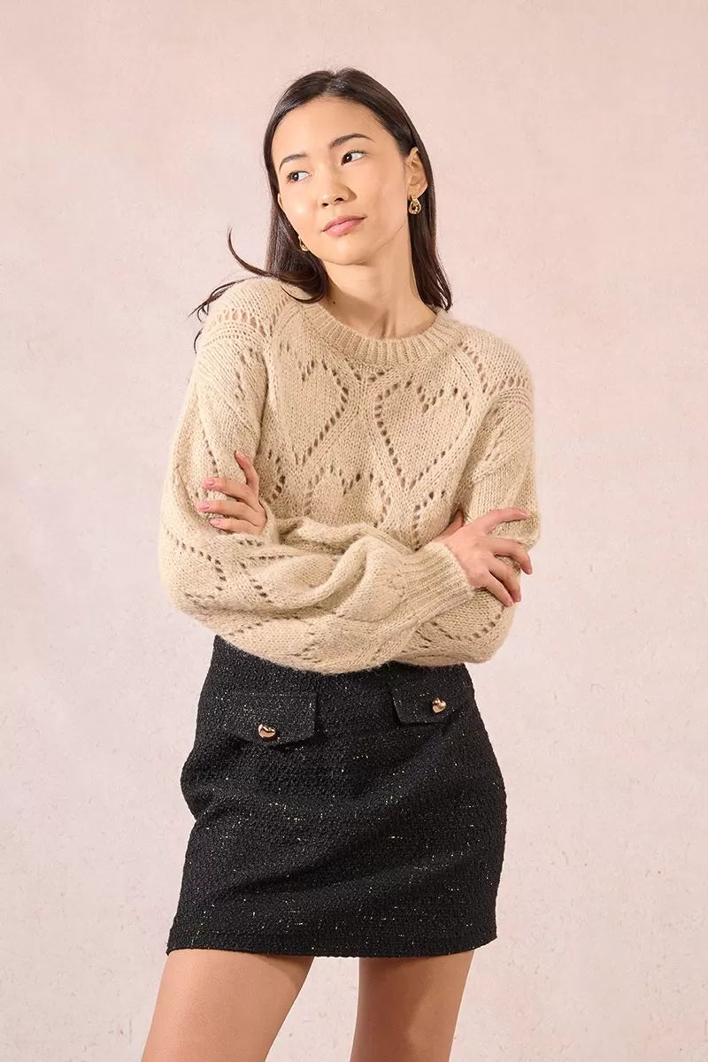 Molly Bracken donna maglia LA1645DN beige