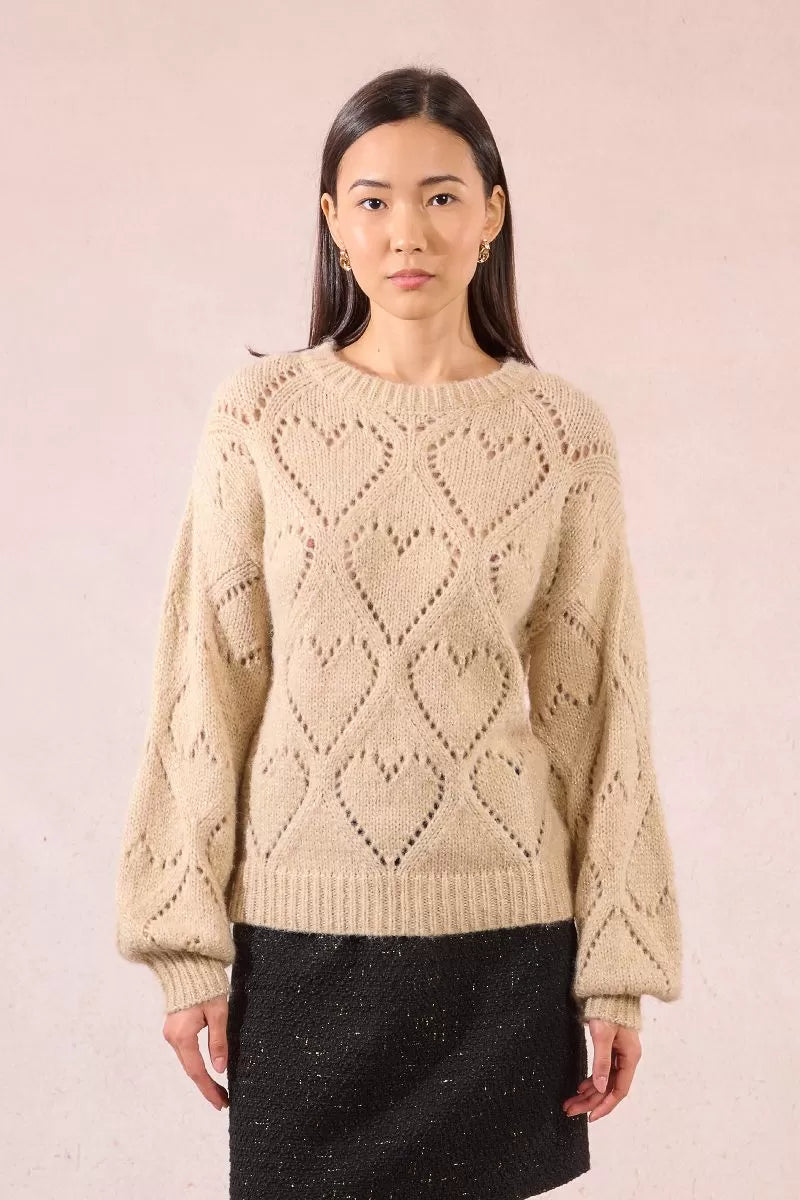 Molly Bracken donna maglia LA1645DN beige