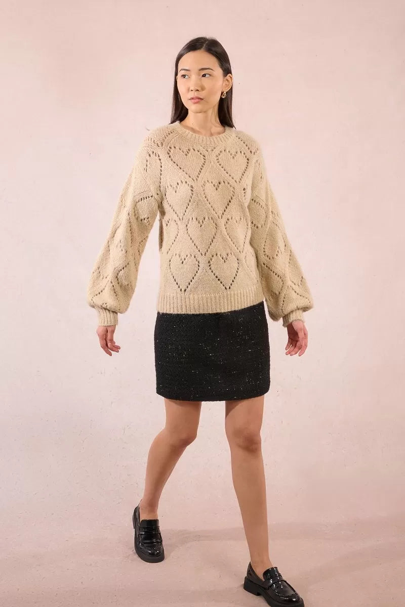 Molly Bracken donna maglia LA1645DN beige