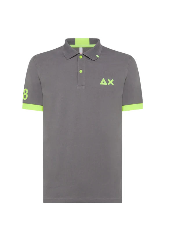 Sun68 uomo polo LOGO FLUO S/S A34122 99 INCHIOSTRO