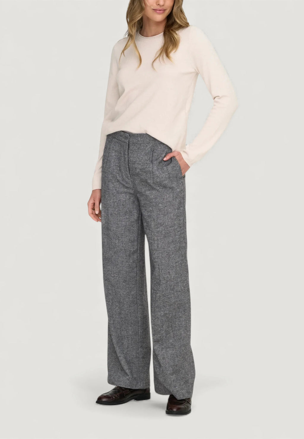 Only donna pantalone BEKKA LIFE WIDE WOOL