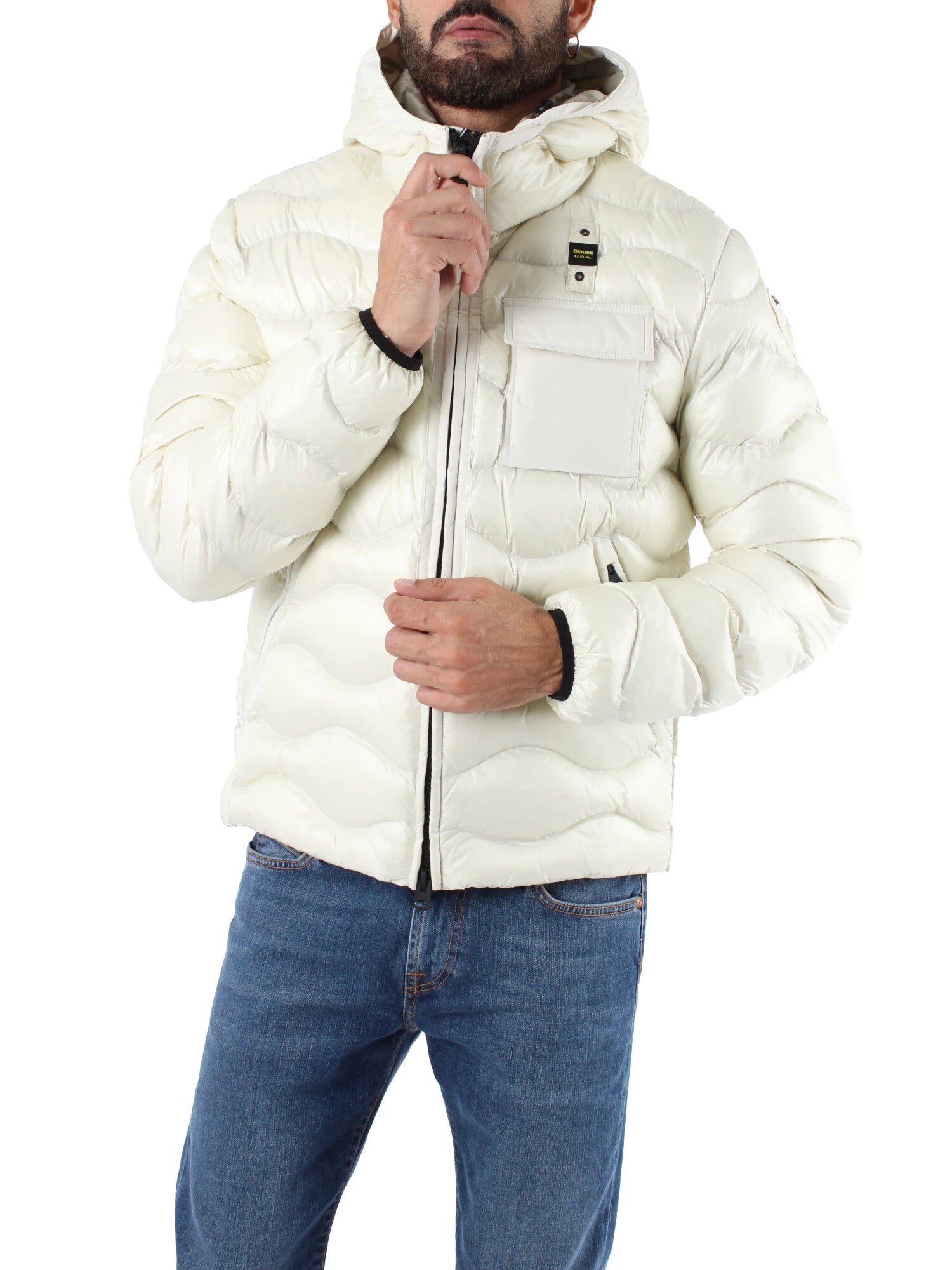 blauer uomo giubbino bryant 24WBLUC02056 129ei Bianco