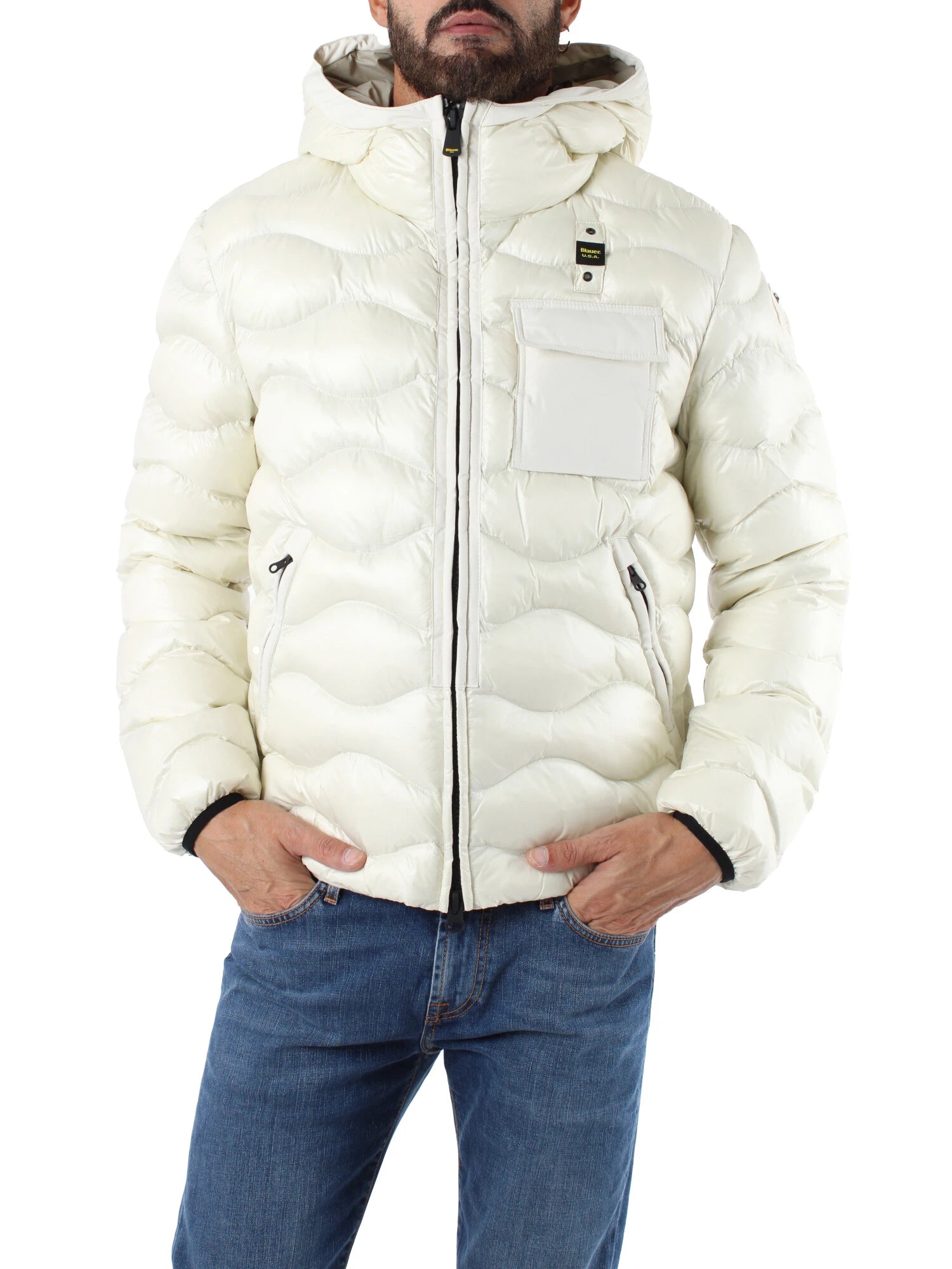 blauer uomo giubbino bryant 24WBLUC02056 129ei Bianco