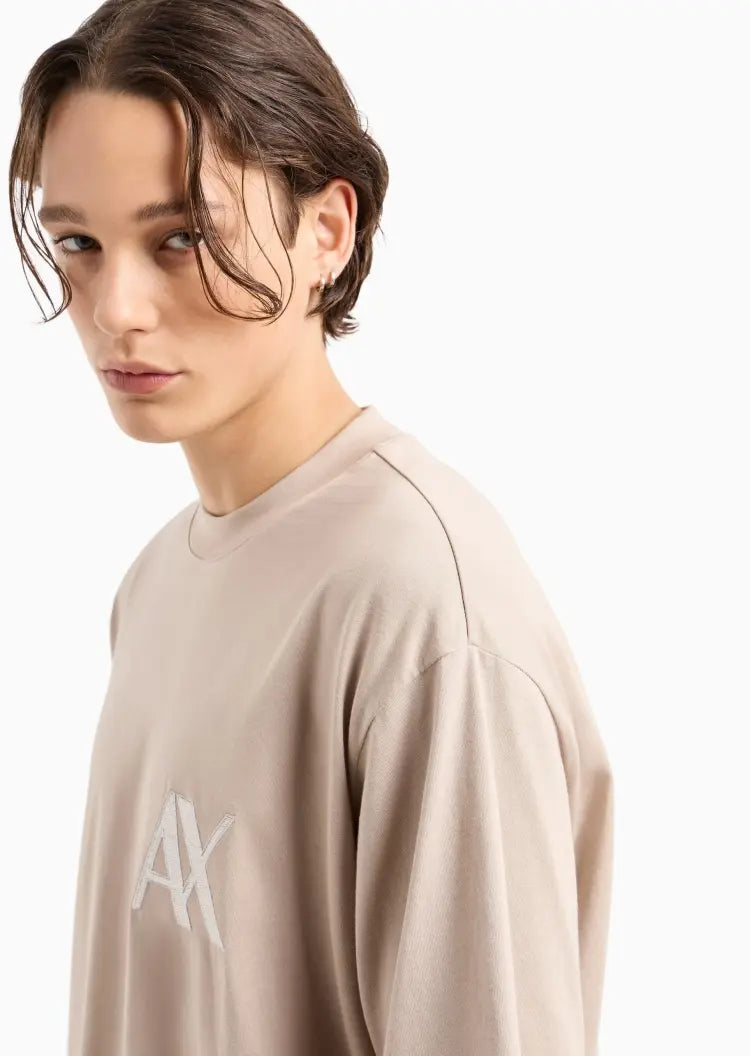 armani exchange uomo maglia 6DZMJF ZJLFZ 17AB Beige