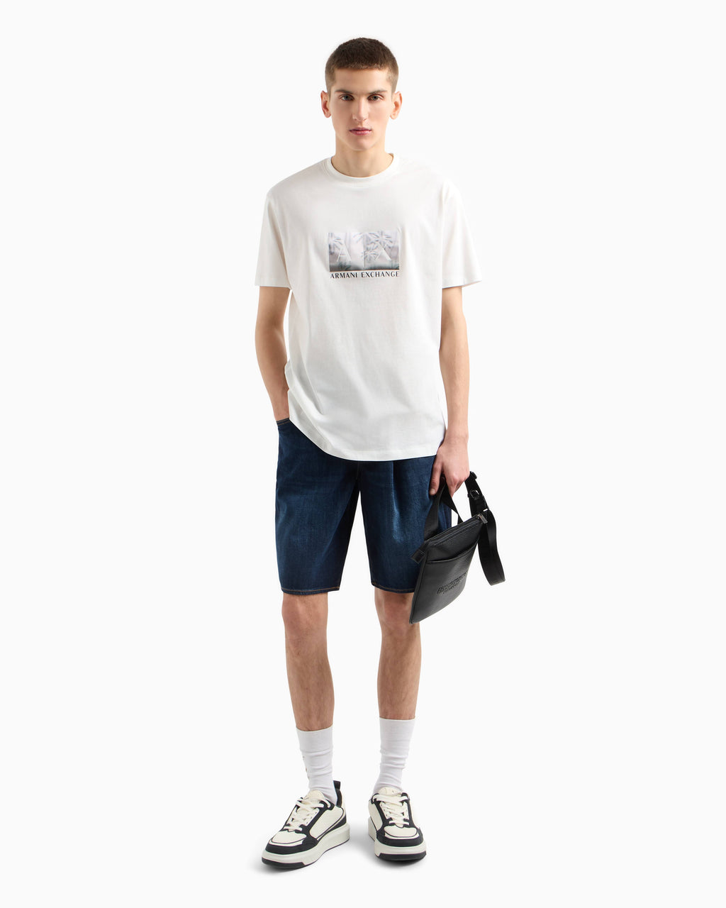 Armani Exchange uomo t-shirt XM000555AF10358 U009 Bianco