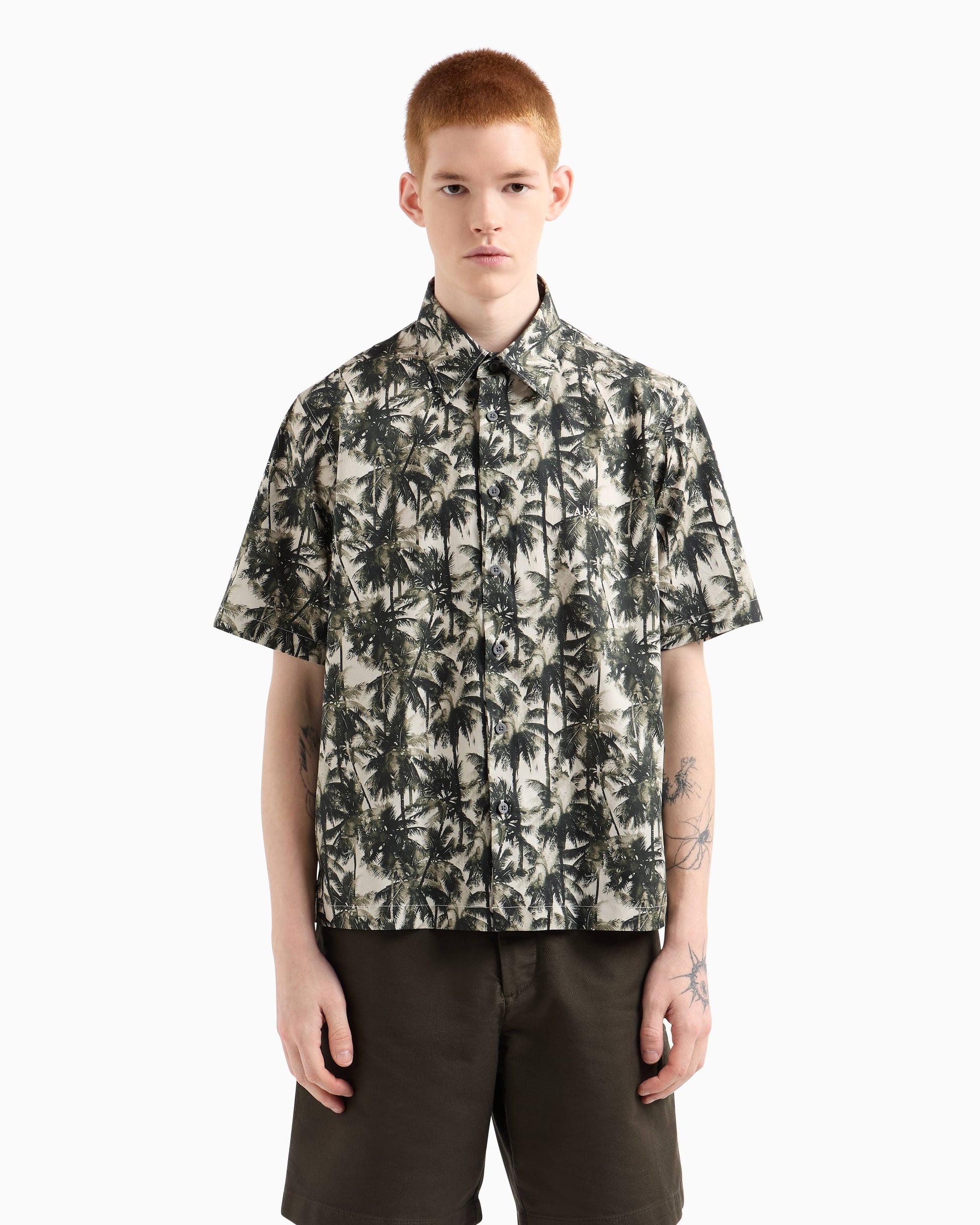 Armani Exchange uomo camicia XM001240AF14869 F0039 Palme