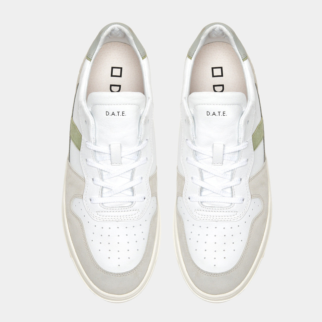 D.A.T.E. Uomo Scarpa Court 2.0 Vintage Calf White Sage M401-C2-VC-HA