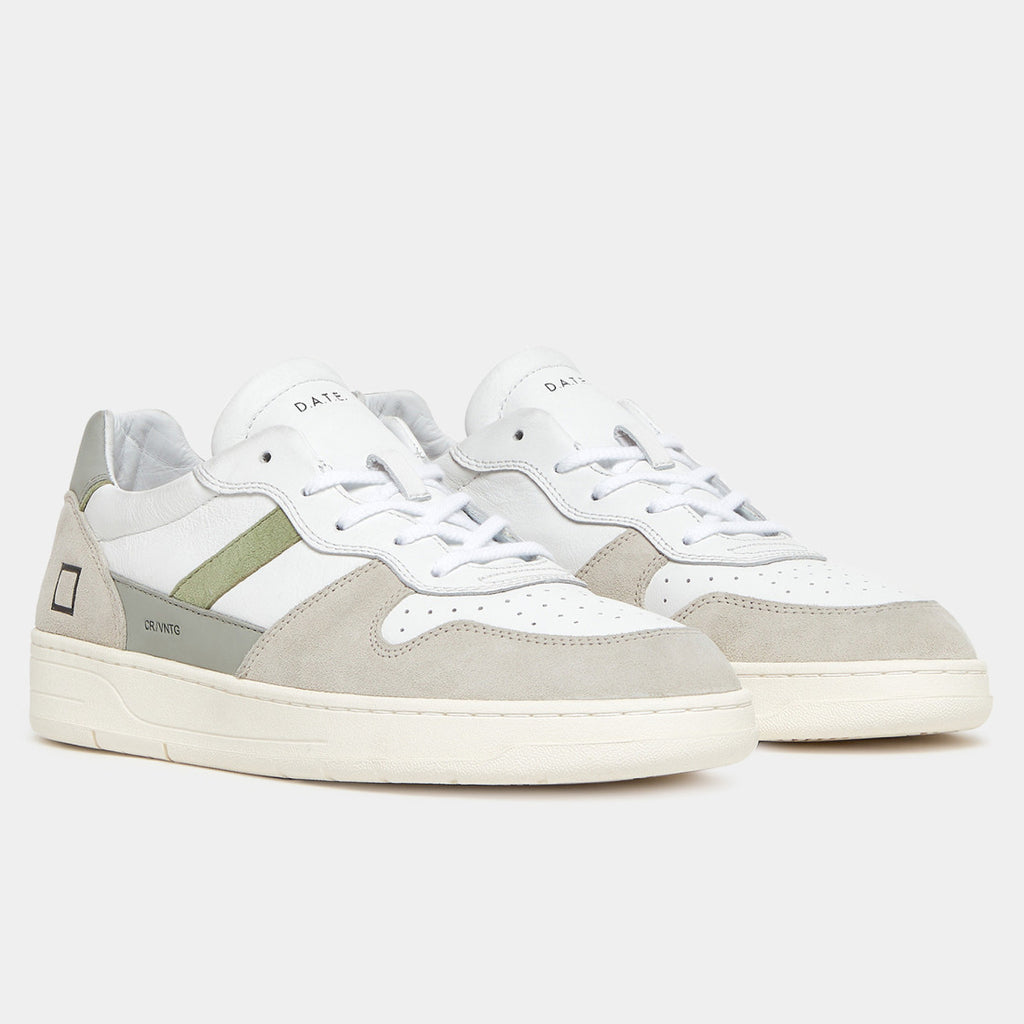 D.A.T.E. Uomo Scarpa Court 2.0 Vintage Calf White Sage M401-C2-VC-HA