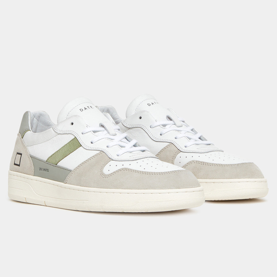 D.A.T.E. Uomo Scarpa Court 2.0 Vintage Calf White Sage M401-C2-VC-HA