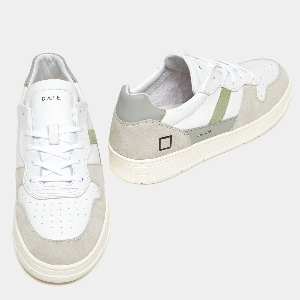 D.A.T.E. Uomo Scarpa Court 2.0 Vintage Calf White Sage M401-C2-VC-HA