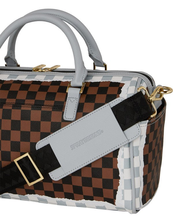 Sprayground uomo borsa CREAM BROWN TEAR CHECK MINI