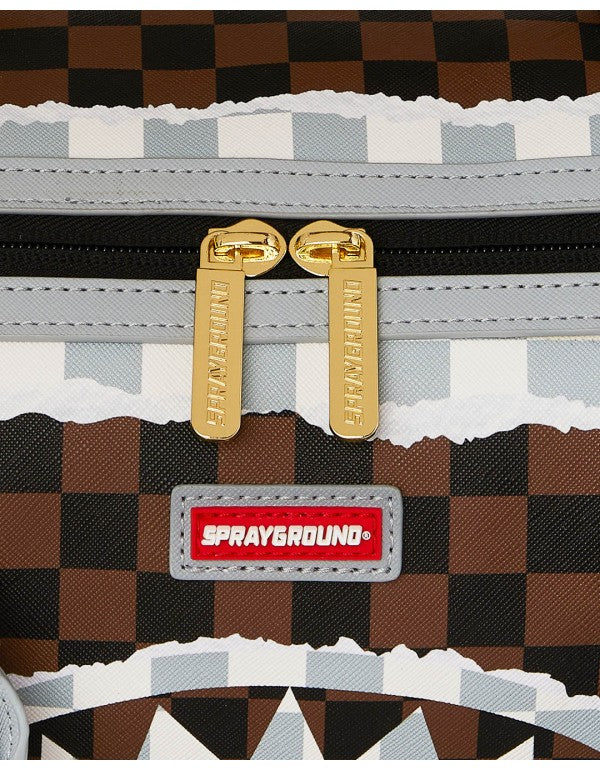 Sprayground uomo borsa CREAM BROWN TEAR CHECK MINI