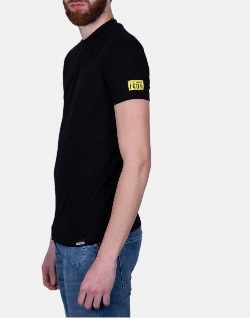 Dsquared Uomo T-shirt Logo Manica NR/Giallo D9M204480
