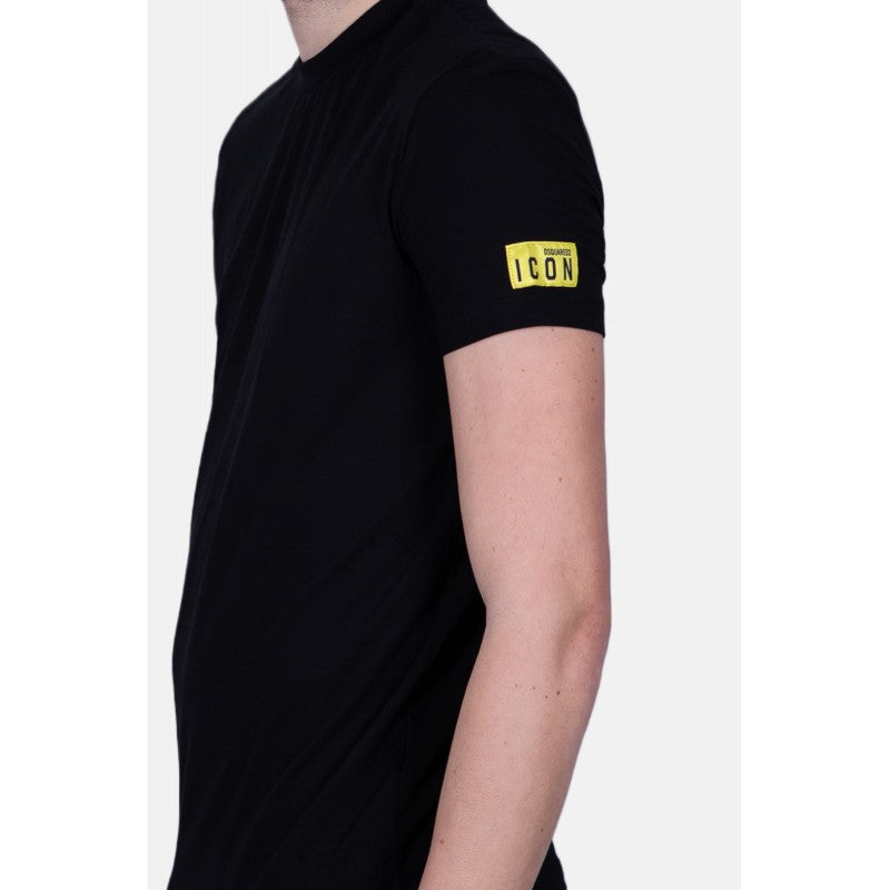 Dsquared Uomo T-shirt Logo Manica NR/Giallo D9M204480