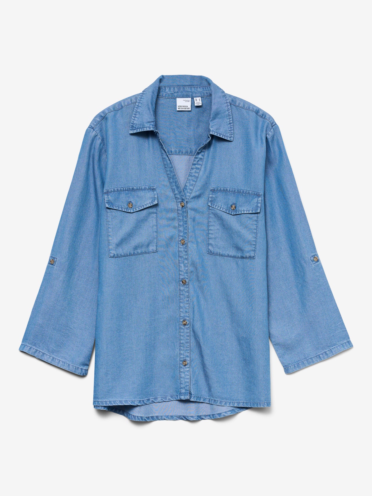Vero Moda donna camicia Sleeve 10304863 Medium Blue