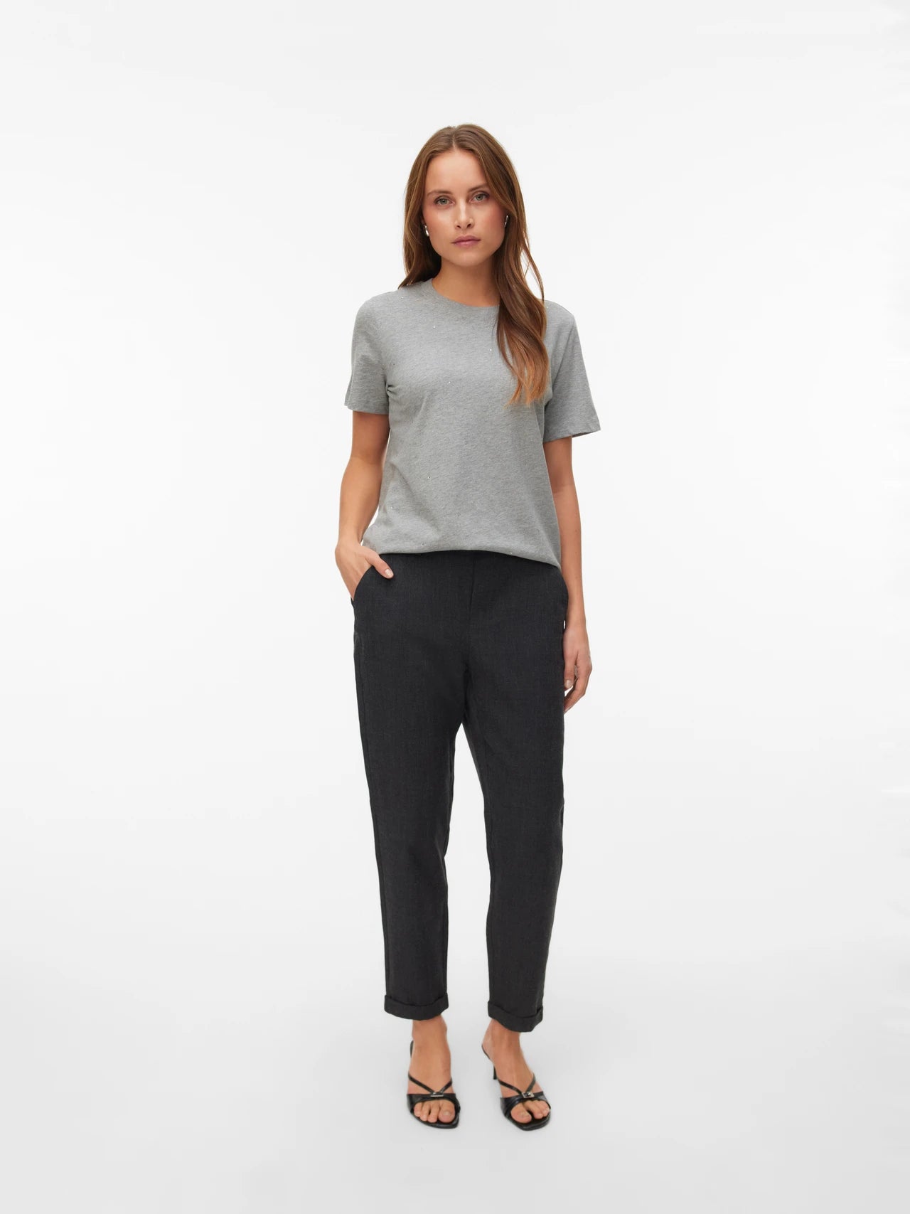 Vero Moda donna t-shirt Paulina 10336970 LightGreyMe