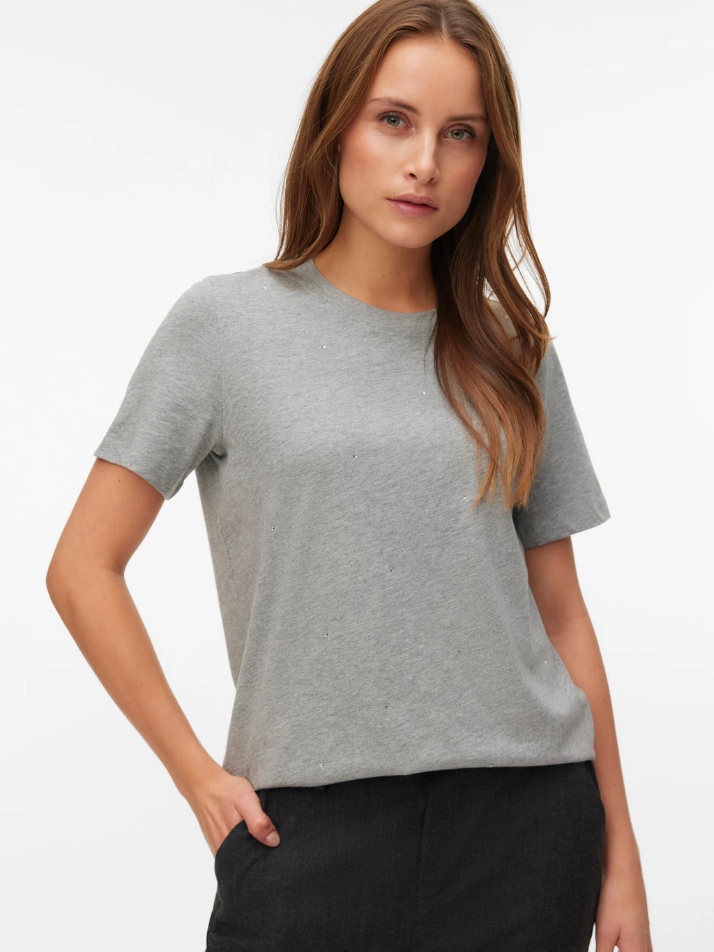 Vero Moda donna t-shirt Paulina 10336970 LightGreyMe