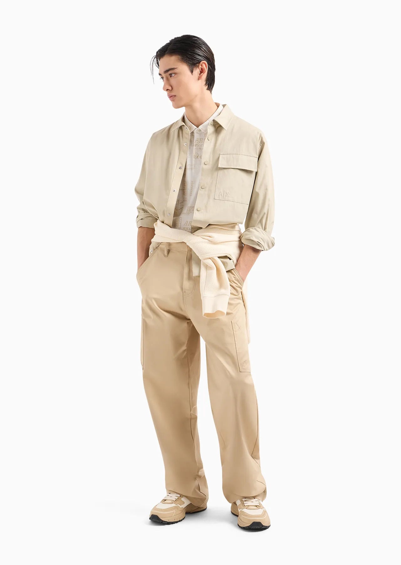 Armani Exchange uomo camicia 3DZC02 ZN3SZ 1795 Beige