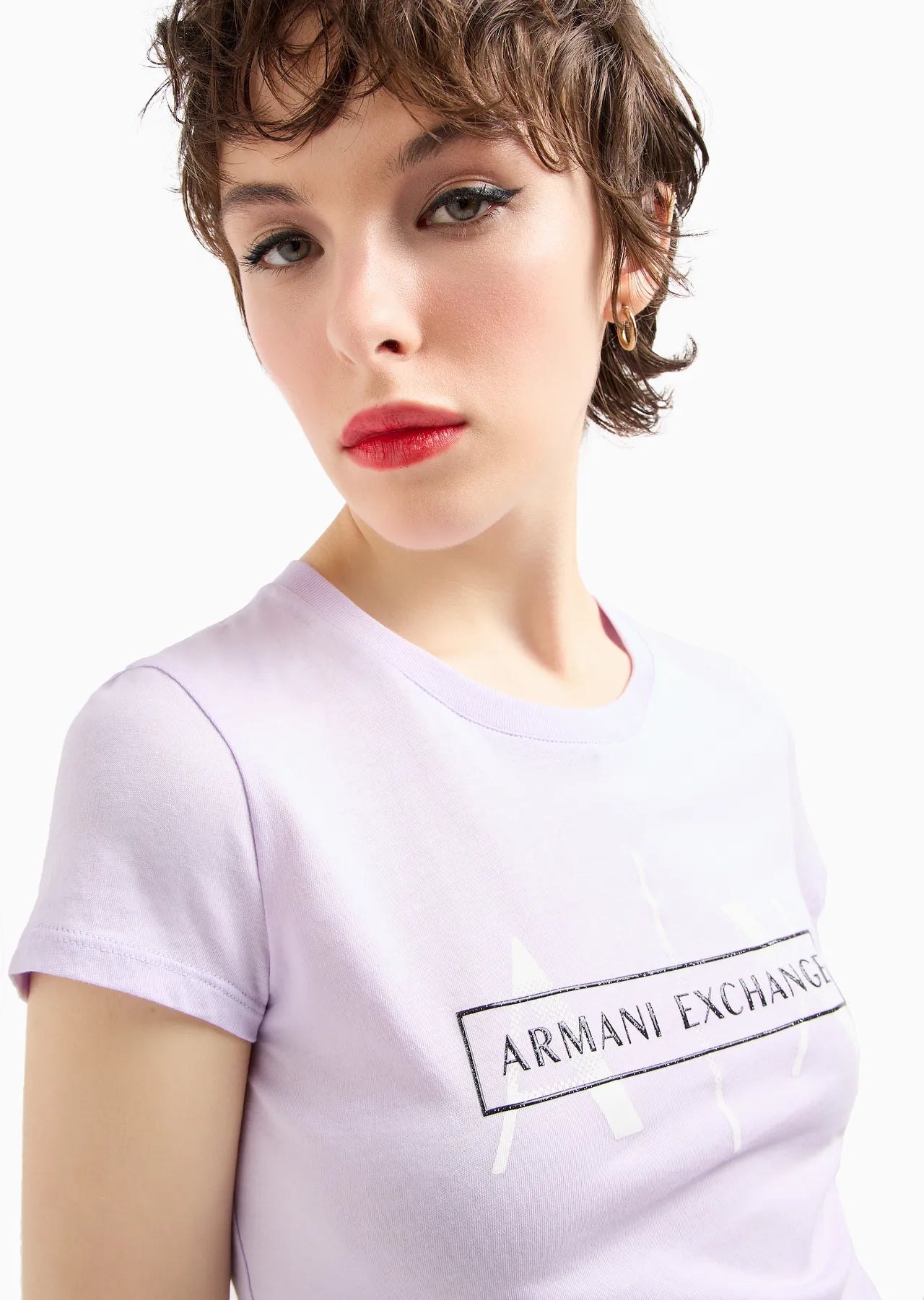 Armani Exchange donna t-shirt 3DYT46 YJ3RZ 1354 Lilla