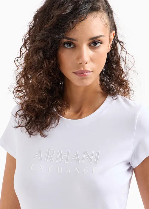 Armani Exchange donna t-shirt 3DYT48 YJETZ 1000 Bianco