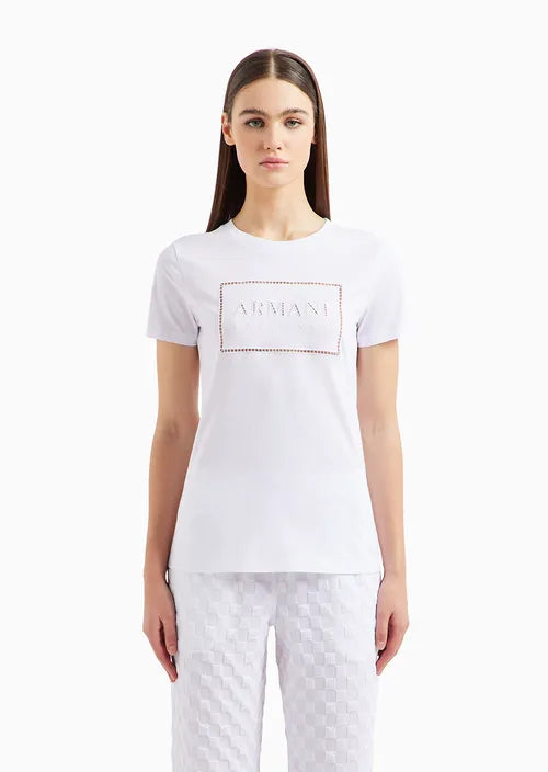 Armani Exchange donna t-shirt 3DYT59 YJ3RZ 1000 Bianco