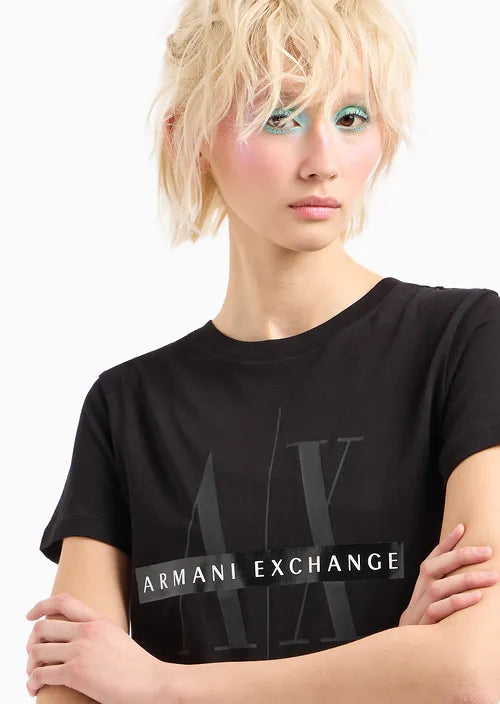 Armani Exchange donna t-shirt 3DYT43 YJ3RZ 1200 Nero