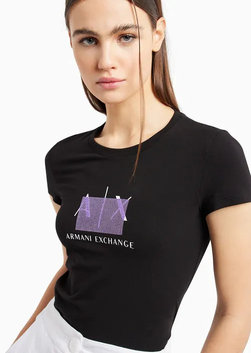 Armani Exchange donna t-shirt 3DYT51 YJETZ 1200 Nero