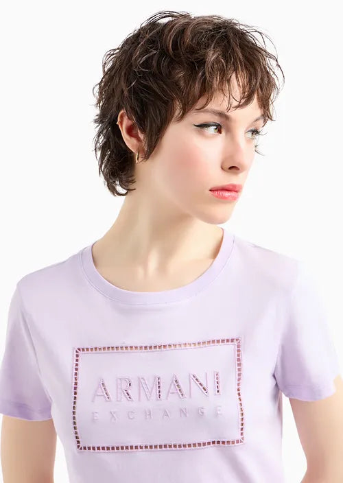 Armani Exchange donna t-shirt 3DYT59 YJ3RZ 1354 Lilla