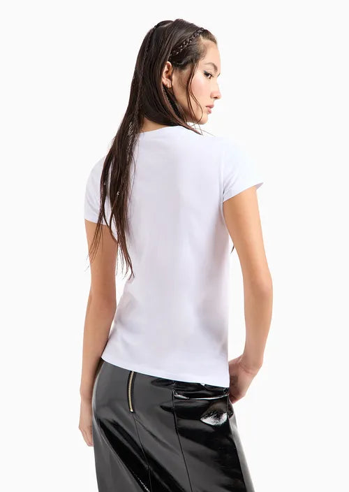 armani exchange donna t-shirt 6DYT39 YJ3RZ 1000 Bianco