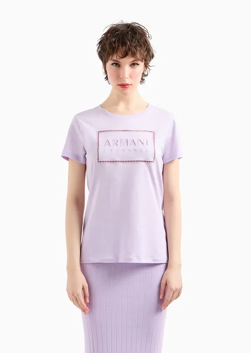 Armani Exchange donna t-shirt 3DYT59 YJ3RZ 1354 Lilla