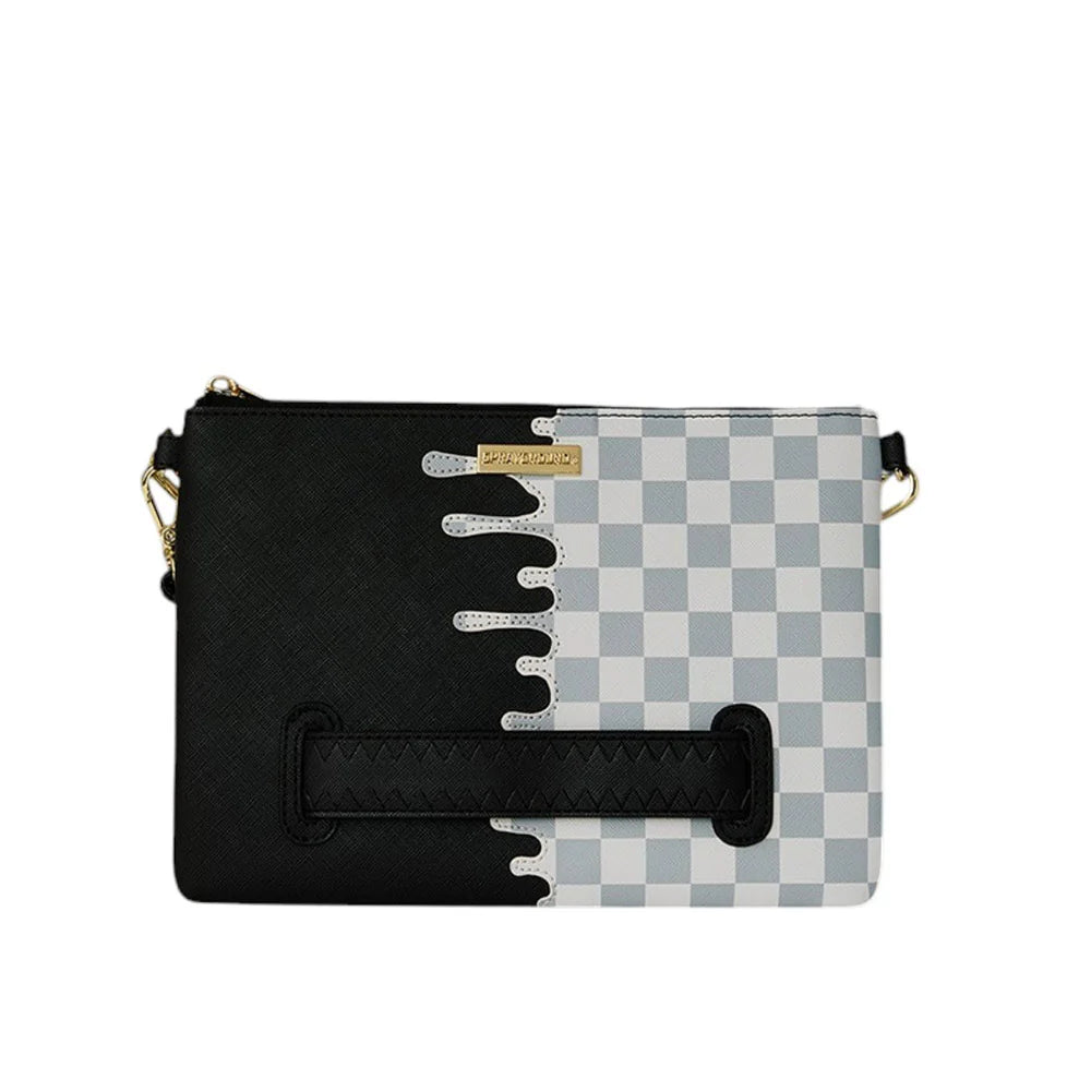 Sprayground pochette CREAM CHECK SIDE DRIPE CLUTCH 910B8919NSZ