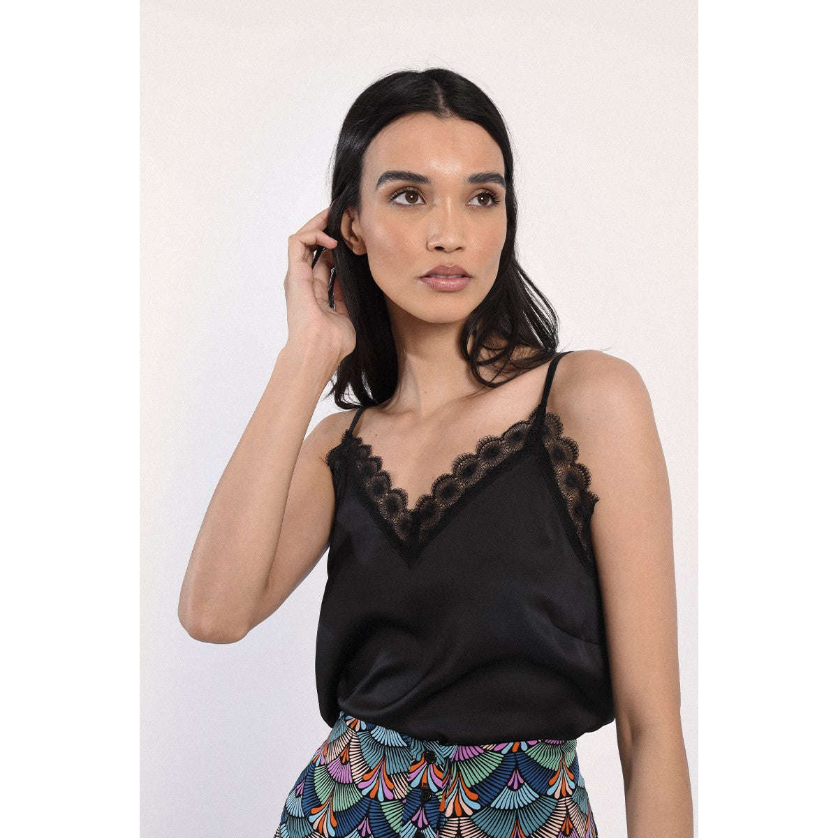 Molly Bracken Donna Canotta Nera RasoTR188BP