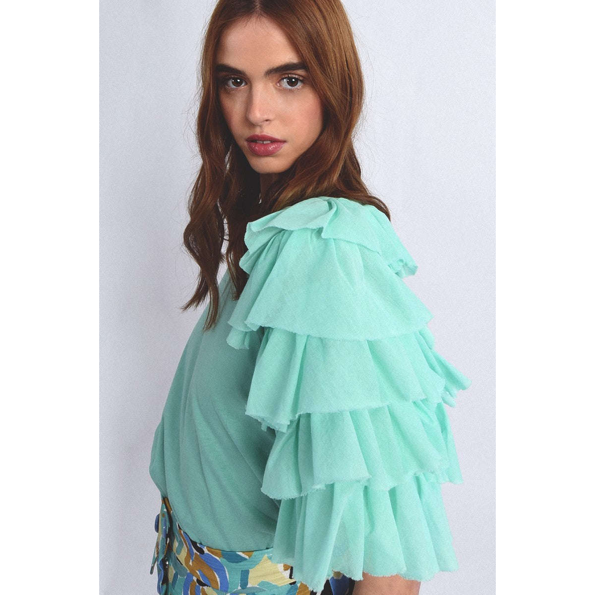 Molly Bracken Donna T-shirt Menta Voilant Top EL132BP