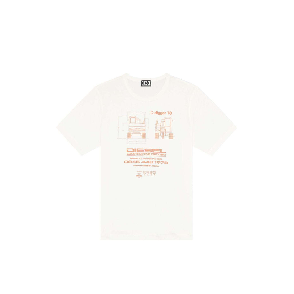 Diesel Uomo T-shirt t-just.slits-g1 BIANCA A09031-0CJAC