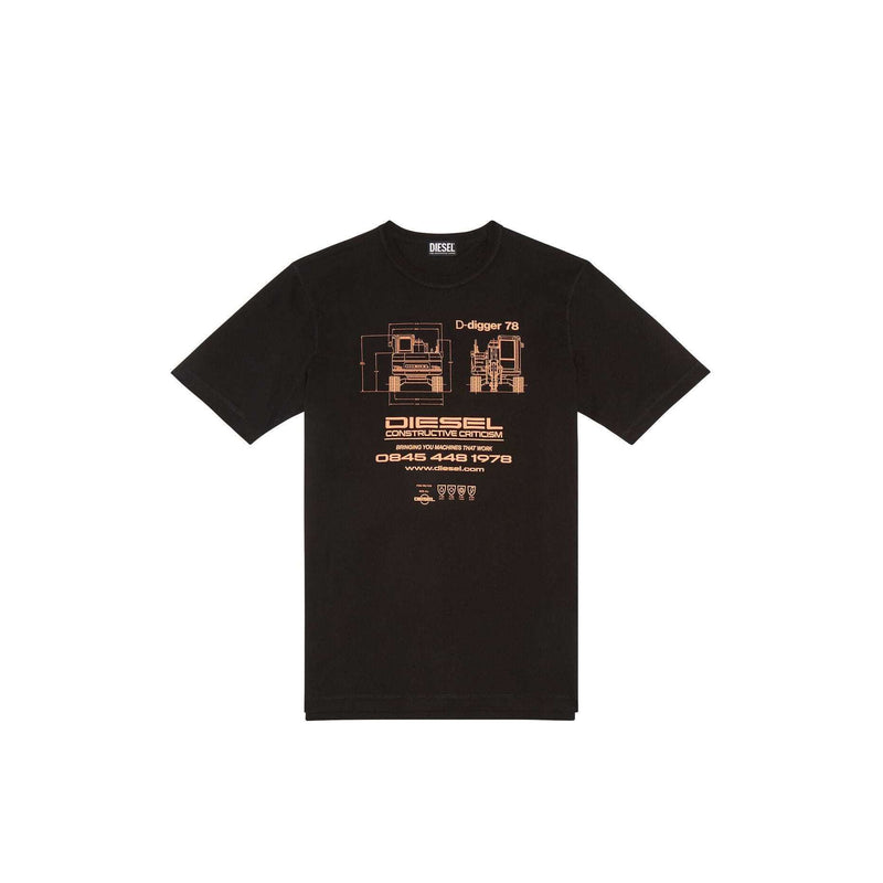 Diesel Uomo T-shirt t-just.slits-g1 NERO A09031-0CJAC